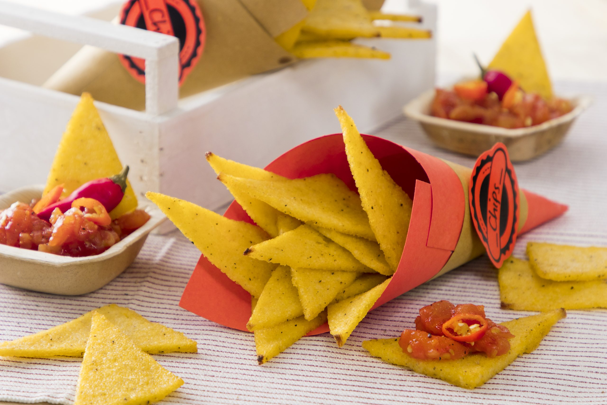 Chips di polenta con salsa ranchera Ricetta Polenta Valsugana