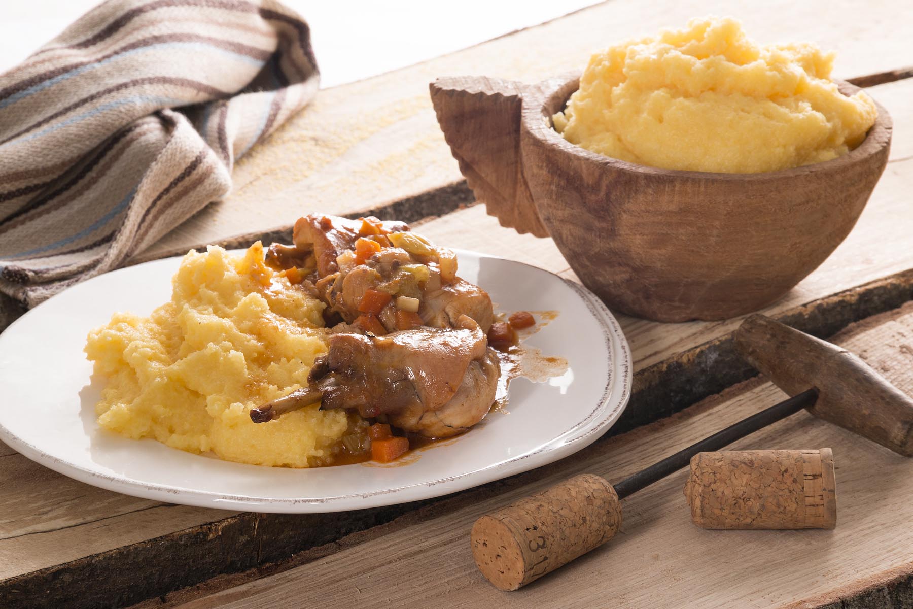 polenta e coniglio alla piemontese