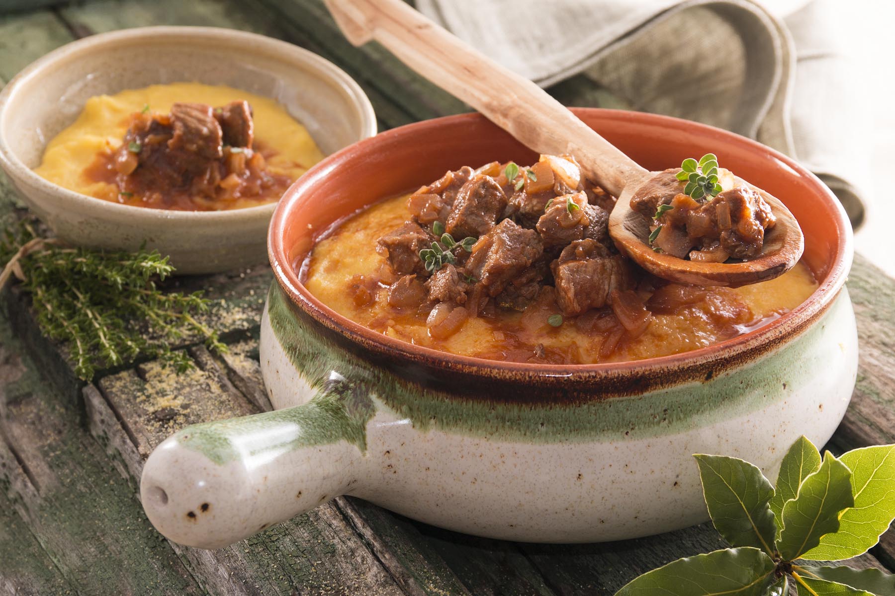 Polenta with goulash - Ricetta - Polenta Valsugana
